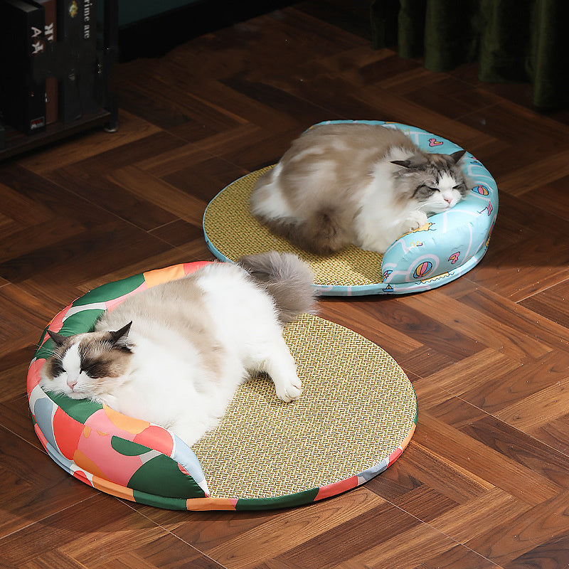 Tapis-Niche d’Été pour Chat – Rotin Aéré & Confort Naturel