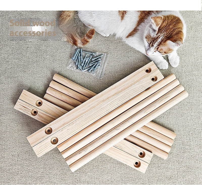 Lit Double Hamac pour Chat en Bois Massif