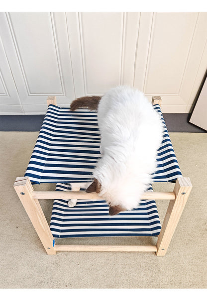 Lit Double Hamac pour Chat en Bois Massif